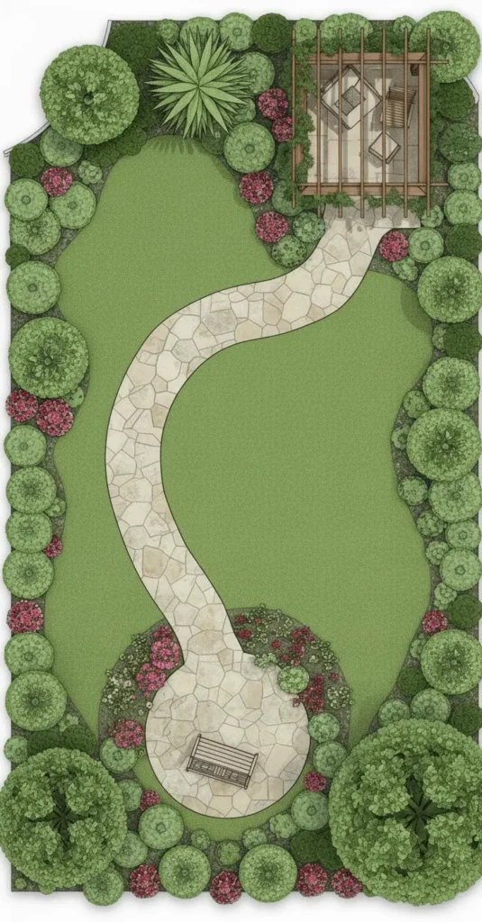 Vista de planta Diseño de Jardin Verdis