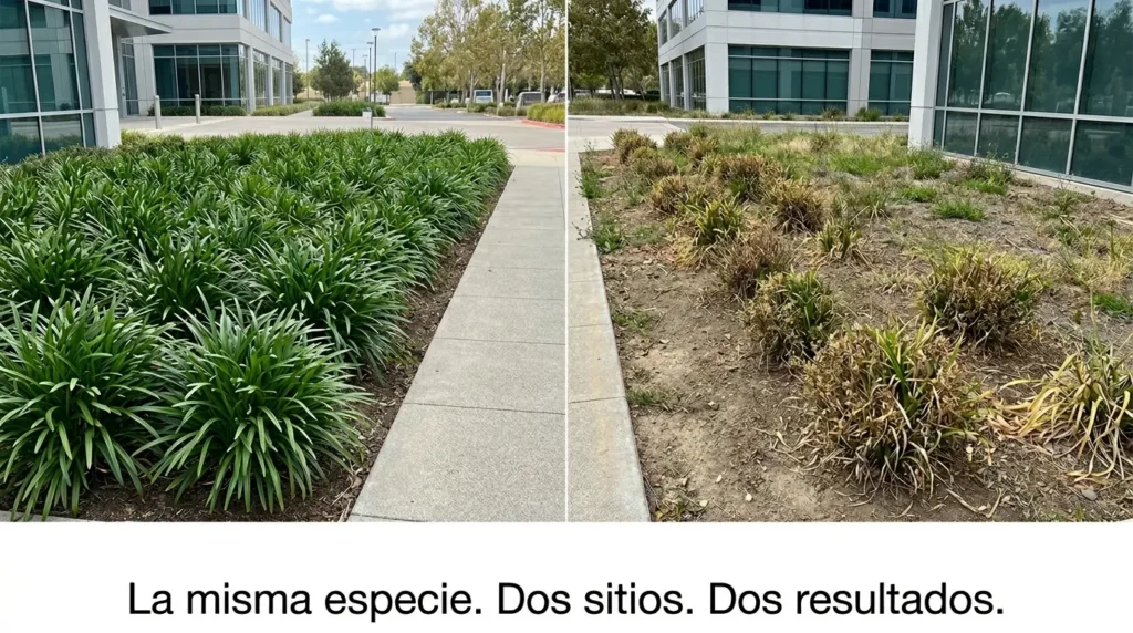 Comparación especies jardin